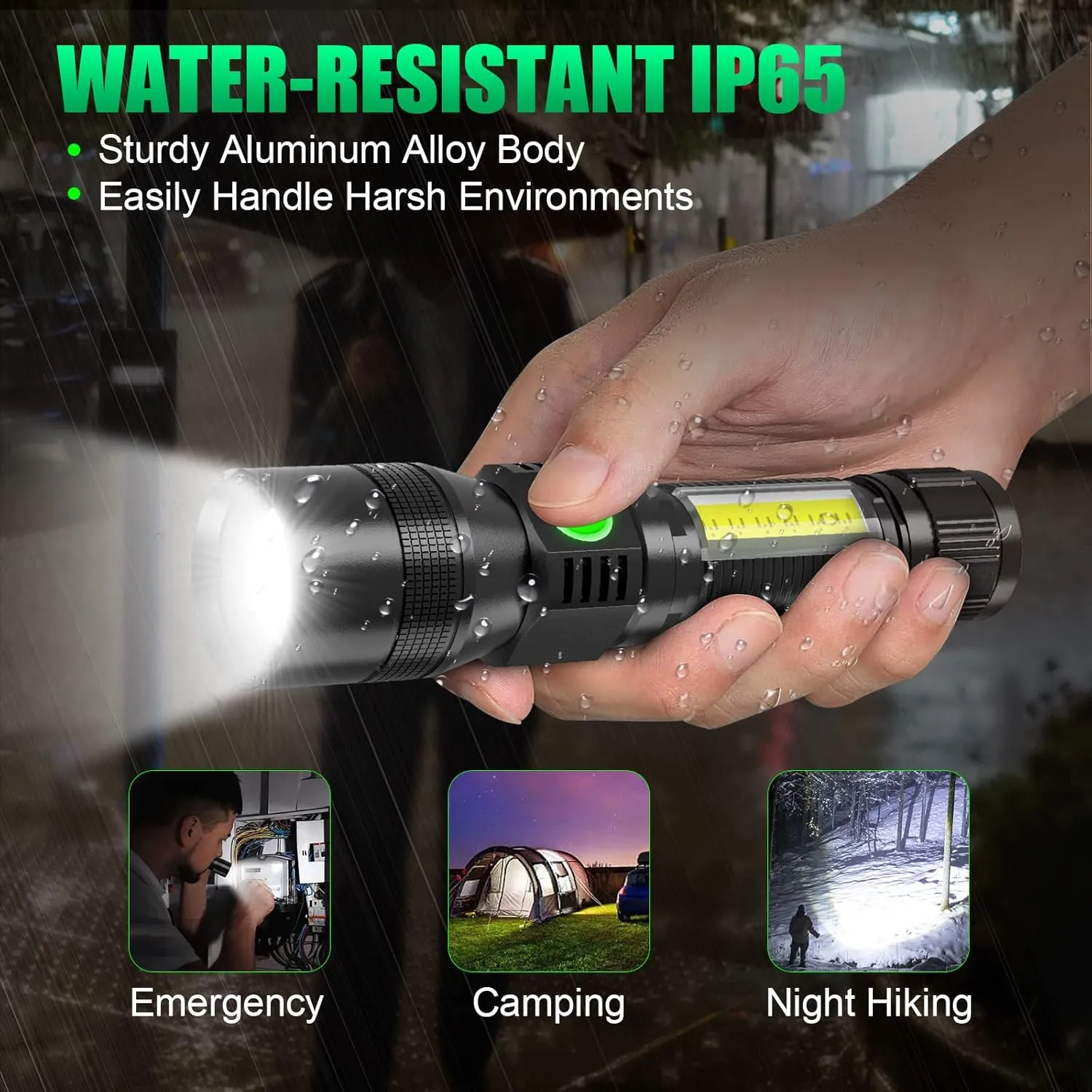 UV Flashlight Black Light, 3-in-1 Magnetic Flashlight Rechargeable, High Lumen Tactical LED Flashlight, 7 Modes Waterproof UV Light for Camping Emergencies Pet Urine Detection