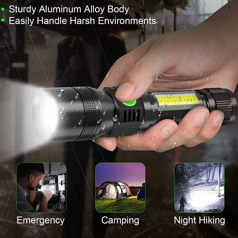 UV Light and Strong Light Flashlight, USB Rechargeable Black Light LED Lantern for Camping and Pet Urine Stains