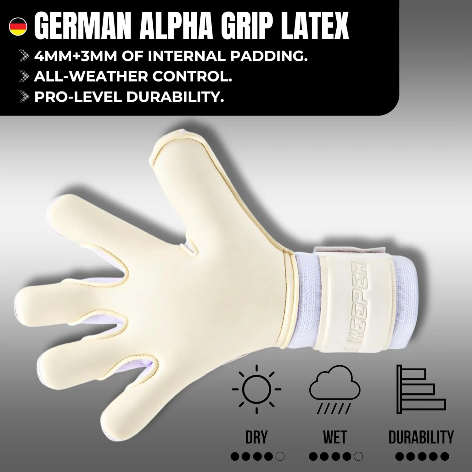 VALAH Goalkeeper Gloves – Hybrid Cut GK Soccer Gear with Latex Palm – Pro Fit for Adults, Women & Men – Durable Anti-Slip Grip – All Weather Football Goalie Performance