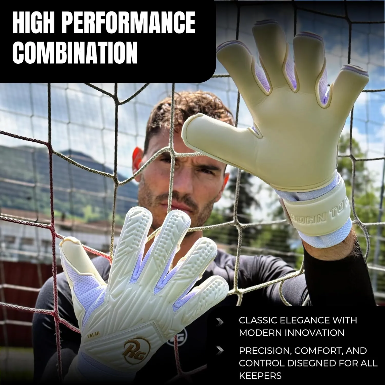 VALAH Goalkeeper Gloves – Hybrid Cut GK Soccer Gear with Latex Palm – Pro Fit for Adults, Women & Men – Durable Anti-Slip Grip – All Weather Football Goalie Performance