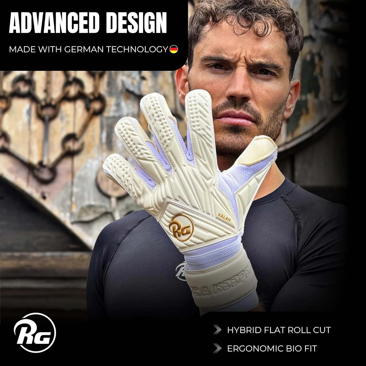 VALAH Goalkeeper Gloves – Hybrid Cut GK Soccer Gear with Latex Palm – Pro Fit for Adults, Women & Men – Durable Anti-Slip Grip – All Weather Football Goalie Performance