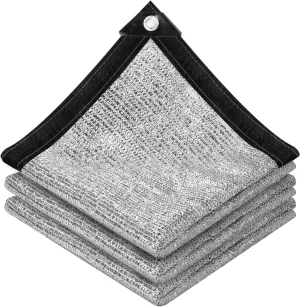 vensovo 85% Aluminet Shade Cloth - 8x12FT Reflective Aluminium Shade Netting Sun Shade Cover with Grommets for Cars, Dogs, Outdoor, RV, Patio