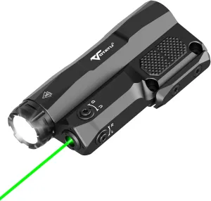VOTATU M6LP-G High Output Light and Laser Combo Built-in Easy Touch Pad Switch, Rechargeable 3000 LM Flashlight and IIIA Class Green Laser Beam Compatible with Picatinny M-LOK