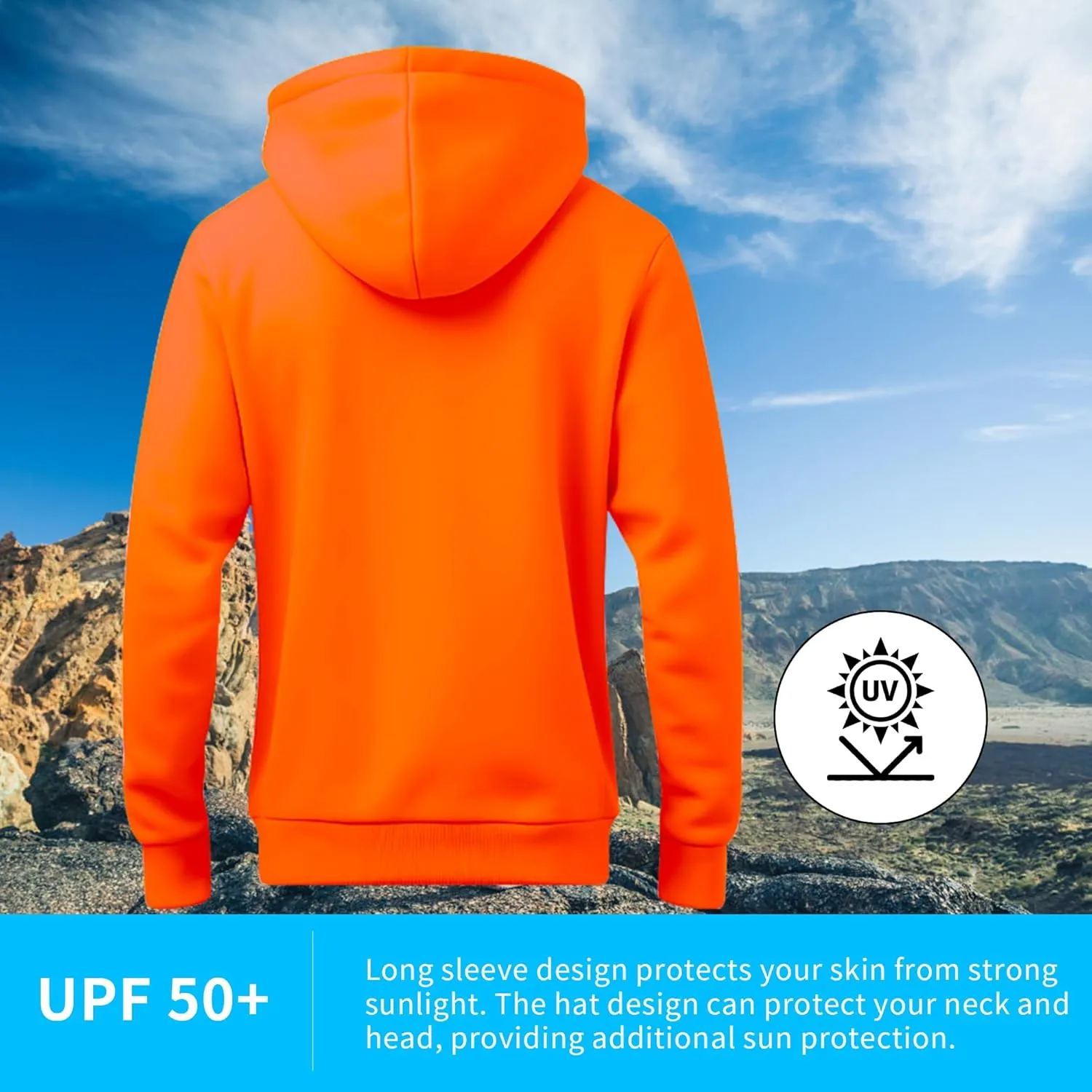 W&H High Visibility Warm Hoodie Class3 Hi Vis Reflective Construction Work Safety Sweatshirt with Pocket for Men Black Bottom
