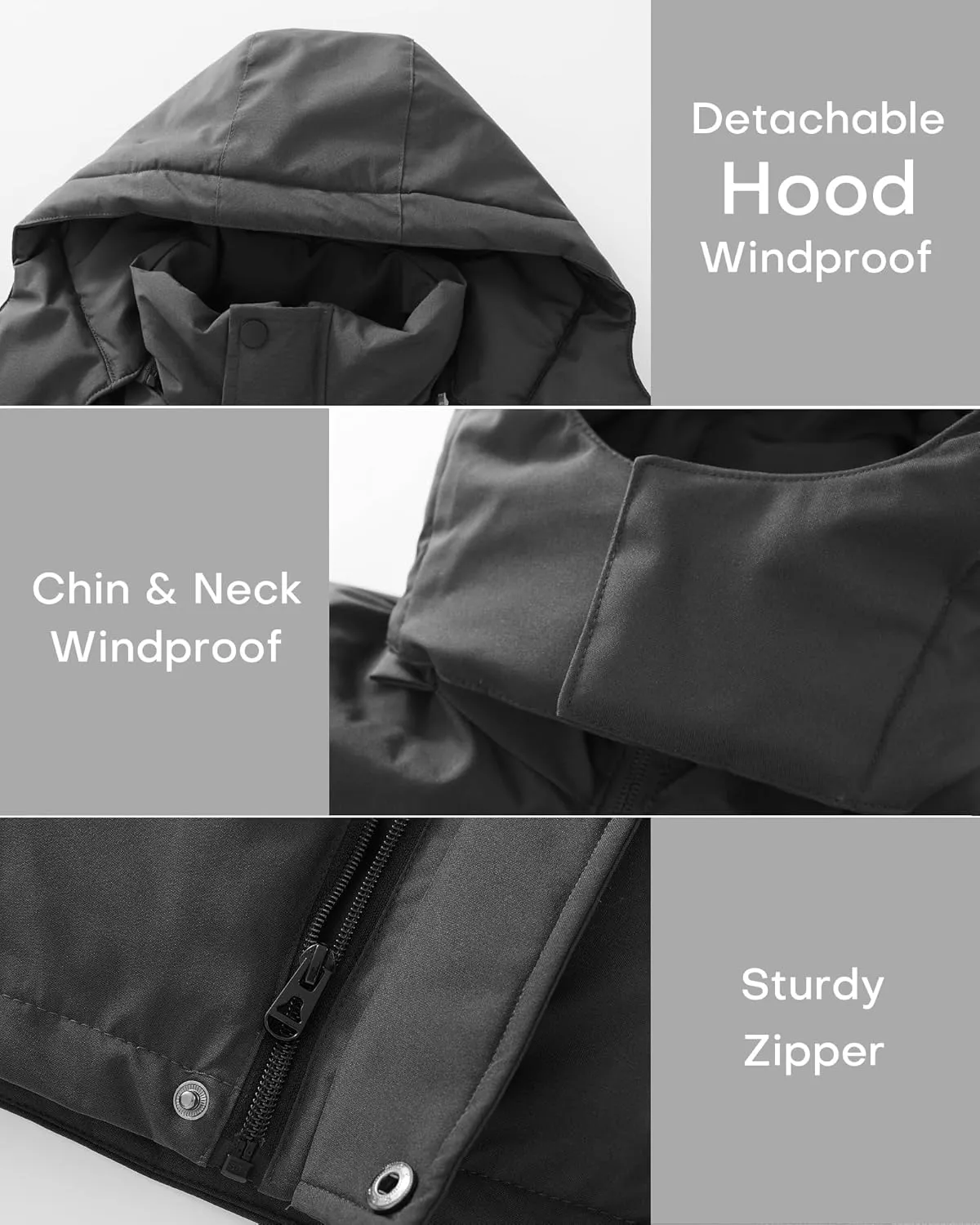 Wantdo Boy's Waterproof Ski Jacket Quilted Winter Coat Warm Fleece Puffer Jacket Mountain Windbreaker