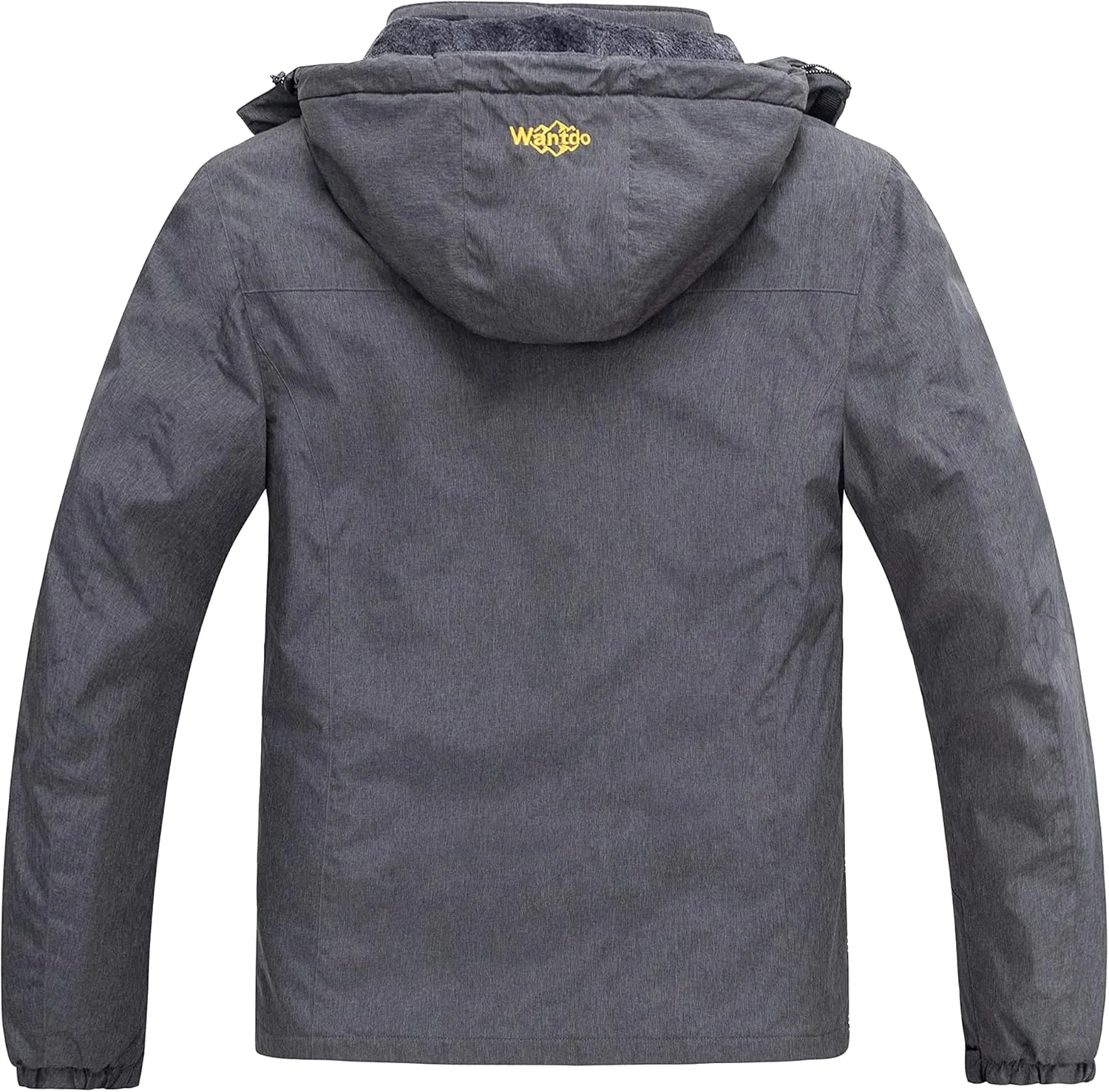 wantdo Men's Mountain Waterproof Ski Jacket Windproof Rain Jacket Winter Warm Hooded Coat