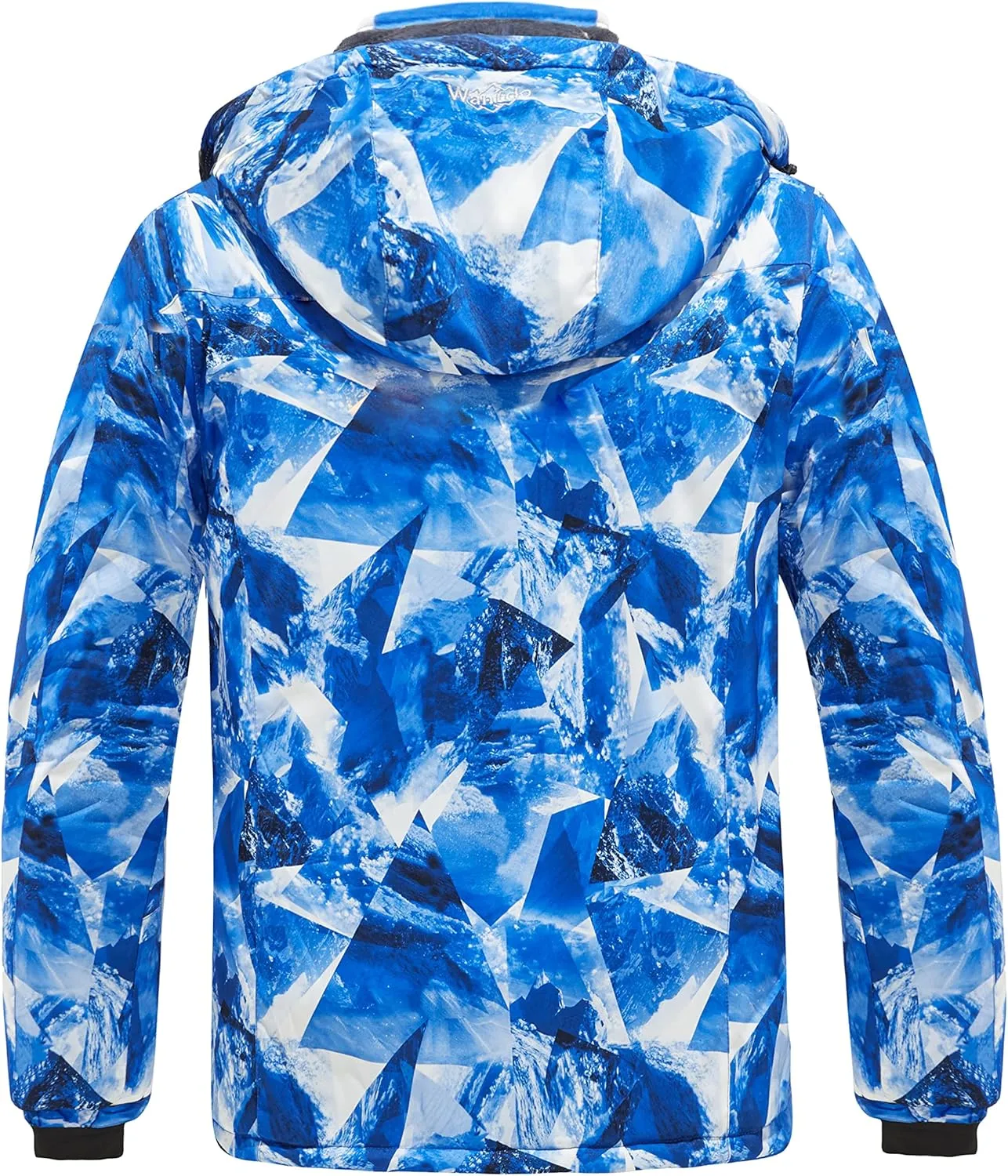 wantdo Men's Mountain Waterproof Ski Jacket Windproof Rain Jacket Winter Warm Hooded Coat