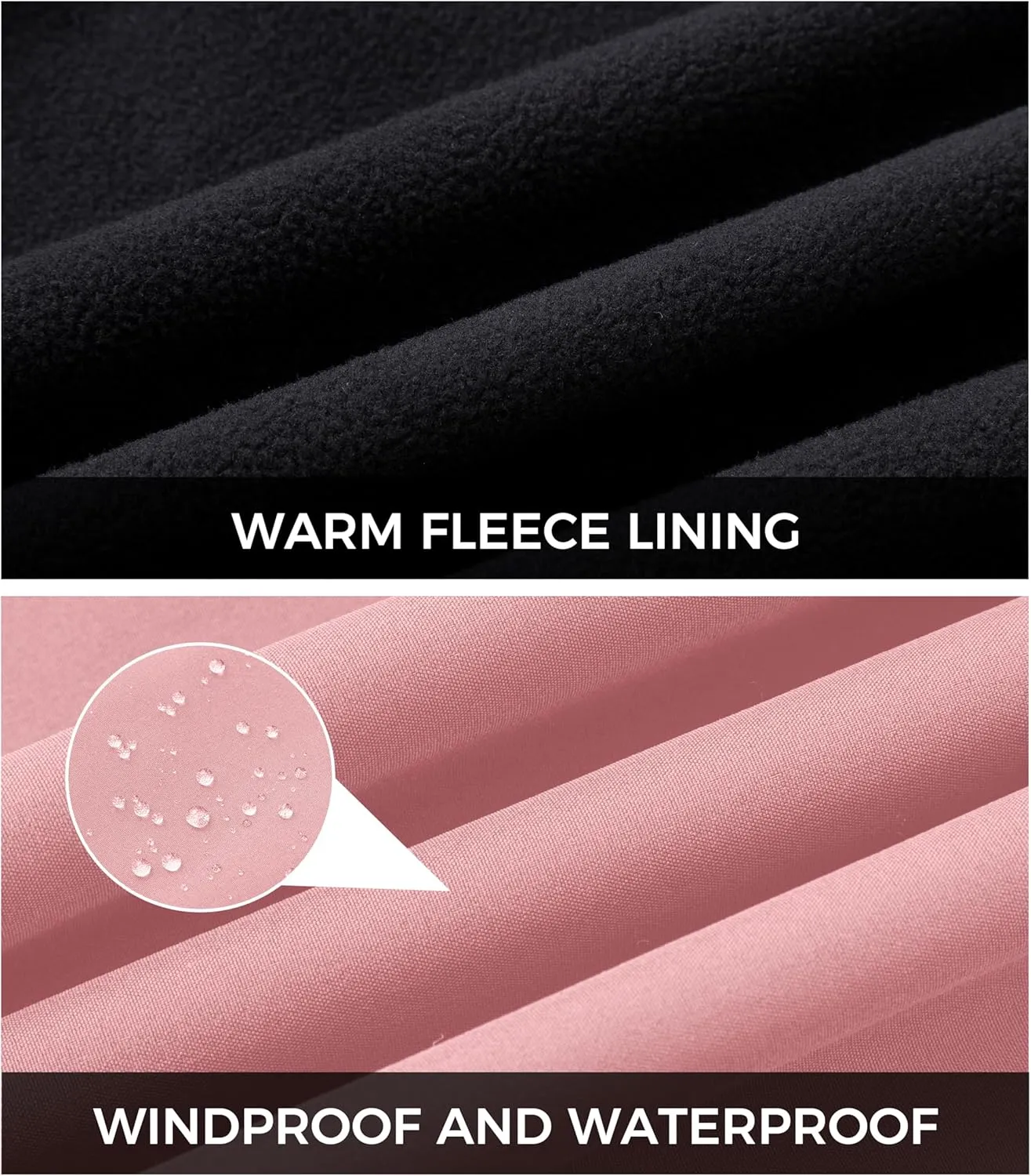 wantdo Women Softshell Jacket Fleece Lined Hooded Rain Coat Waterproof Windproof Windbreaker Jacket Lightweight Long Coat