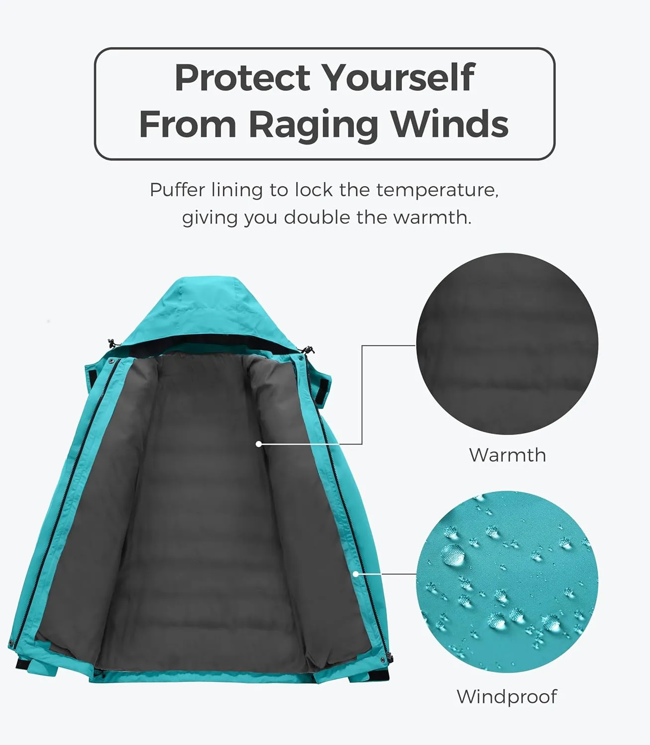 wantdo Women's 3 in 1 Waterproof Ski Jacket Windproof Winter Snow Coat Snowboarding Jackets Warm Raincoat