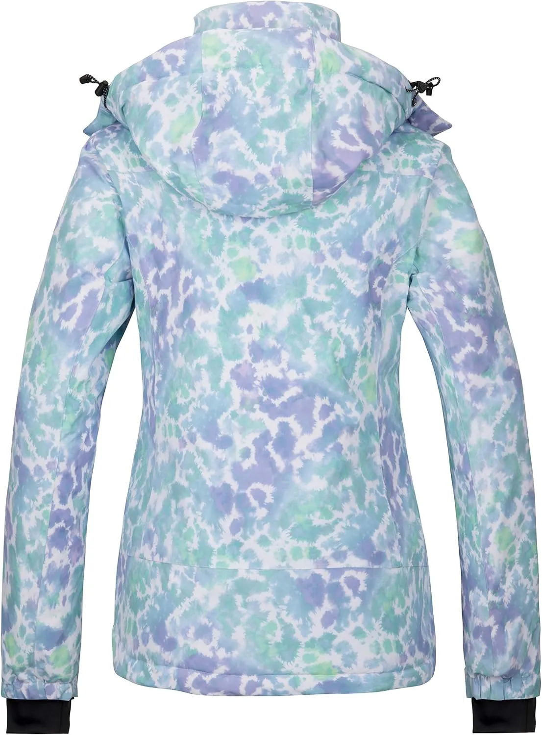 Wantdo Women's Waterproof Ski Jacket Colorful Printed Fully Taped Seams Rain Coat Warm Winter Parka