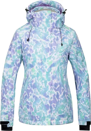 Wantdo Women's Waterproof Ski Jacket Colorful Printed Fully Taped Seams Rain Coat Warm Winter Parka