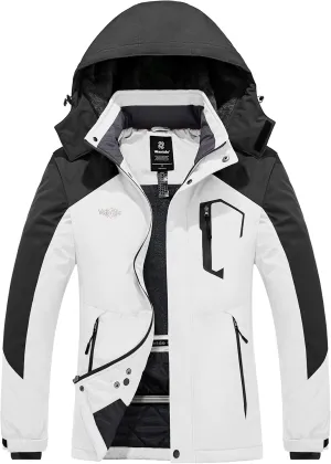 wantdo Women's Waterproof Ski Jacket Mountain Windproof Rain Jacket Winter Warm Snow Coat