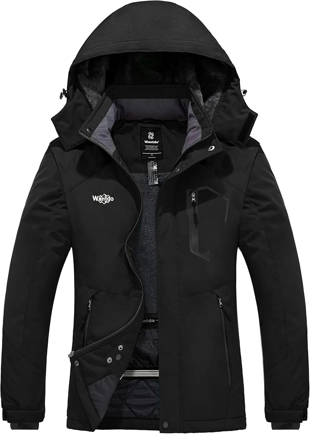 wantdo Women's Waterproof Ski Jacket Mountain Windproof Rain Jacket Winter Warm Snow Coat