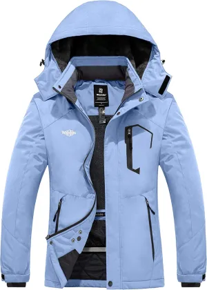 wantdo Women's Waterproof Ski Jacket Mountain Windproof Rain Jacket Winter Warm Snow Coat