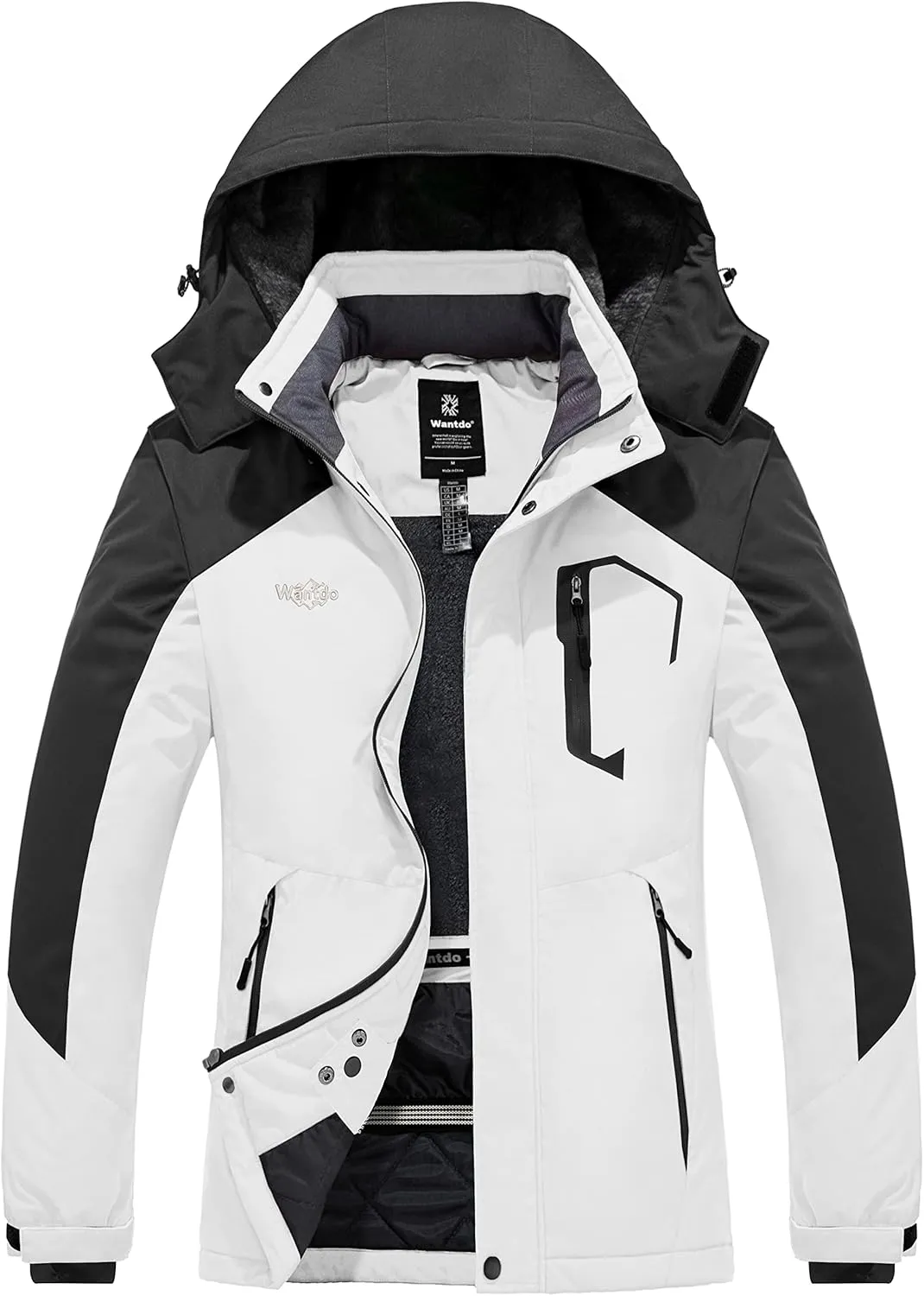 wantdo Women's Waterproof Ski Jacket Mountain Windproof Rain Jacket Winter Warm Snow Coat