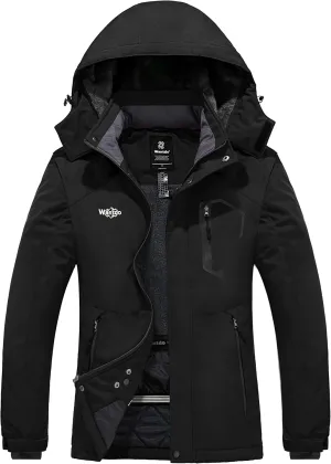 wantdo Women's Waterproof Ski Jacket Mountain Windproof Rain Jacket Winter Warm Snow Coat