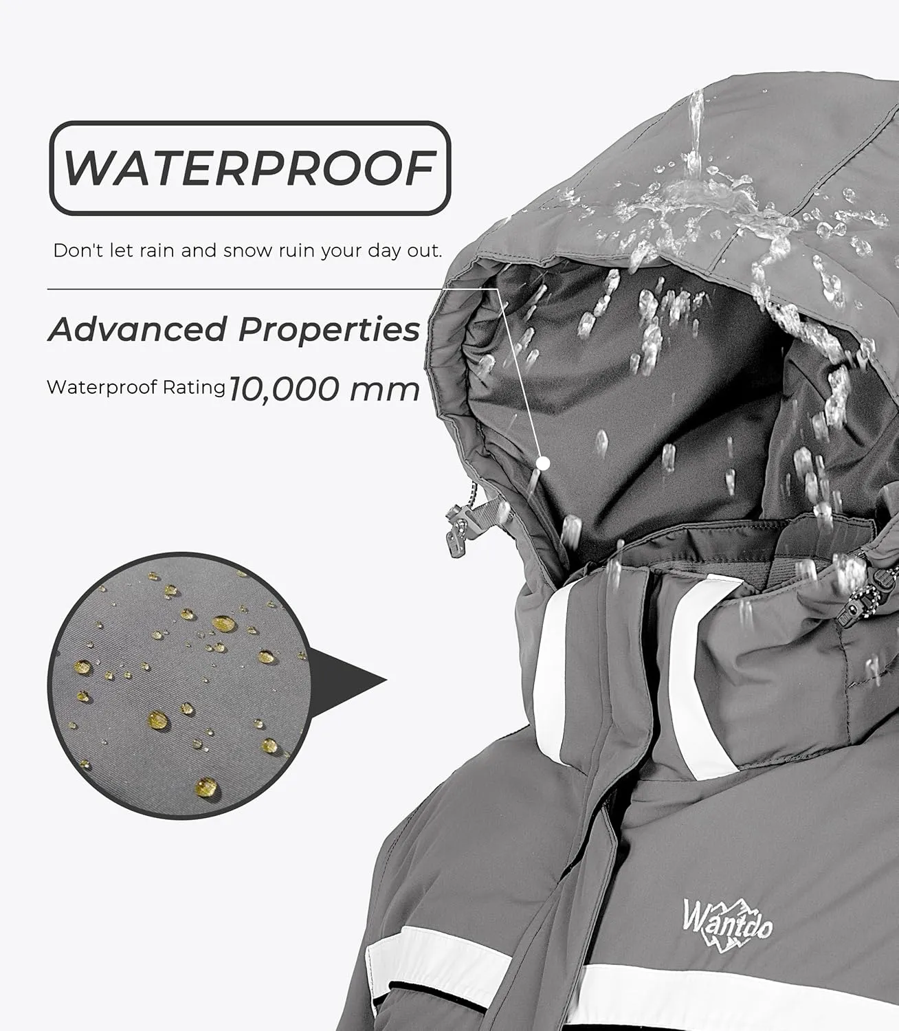 wantdo Women's Waterproof Ski Jacket Warm Winter Snow Coat Windproof Snowboarding Jackets Insulated Parka