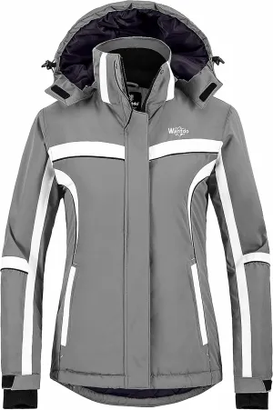 wantdo Women's Waterproof Ski Jacket Warm Winter Snow Coat Windproof Snowboarding Jackets Insulated Parka