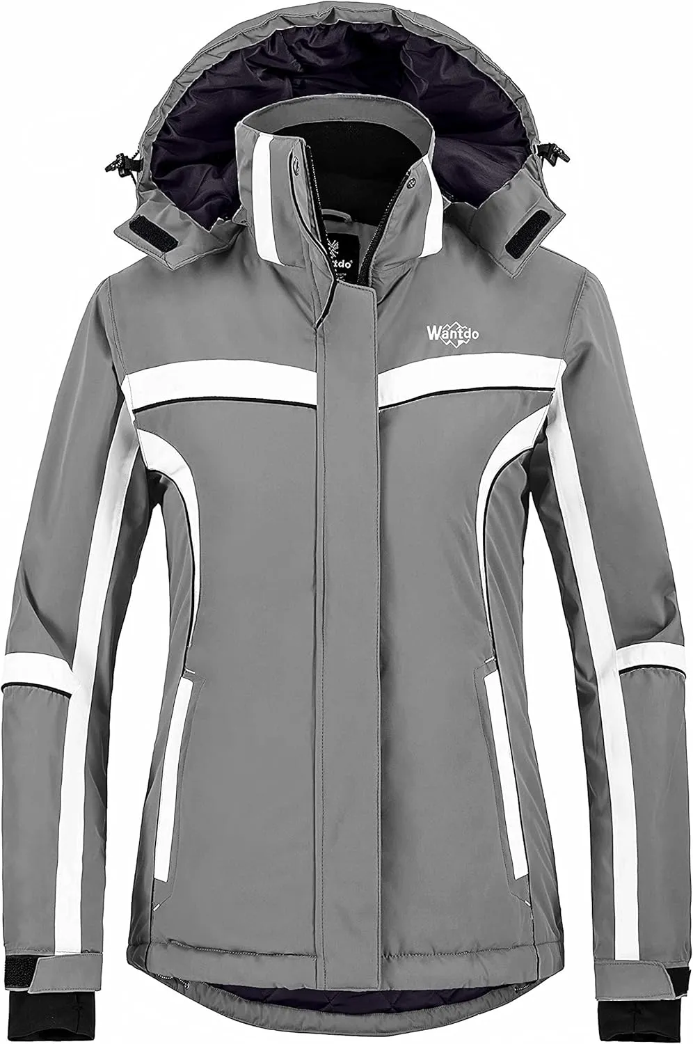 wantdo Women's Waterproof Ski Jacket Warm Winter Snow Coat Windproof Snowboarding Jackets Insulated Parka