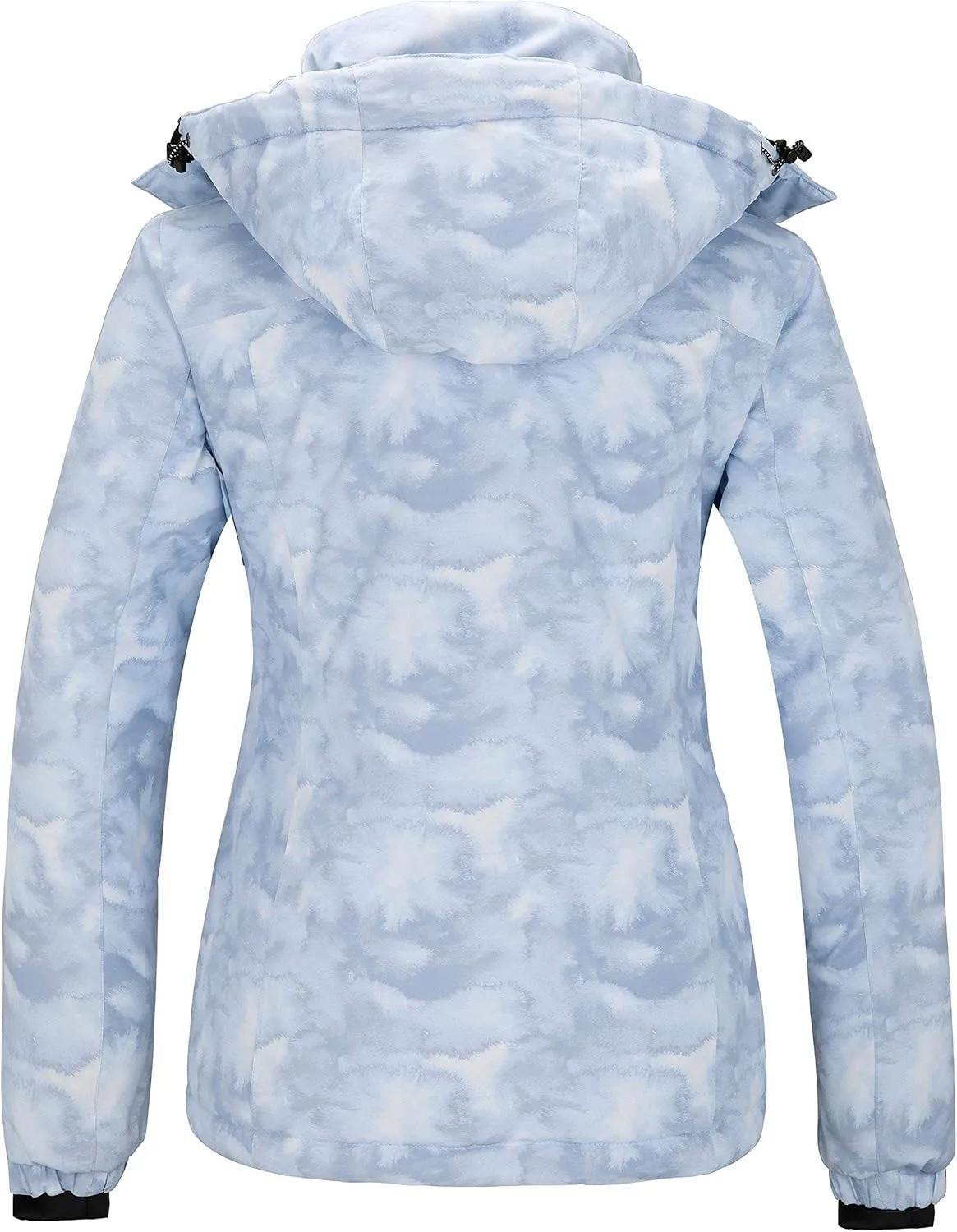 Wantdo Women's Waterproof Ski Jacket Windproof Print Fully Taped Seams Snow Coat Warm Winter Windbreaker