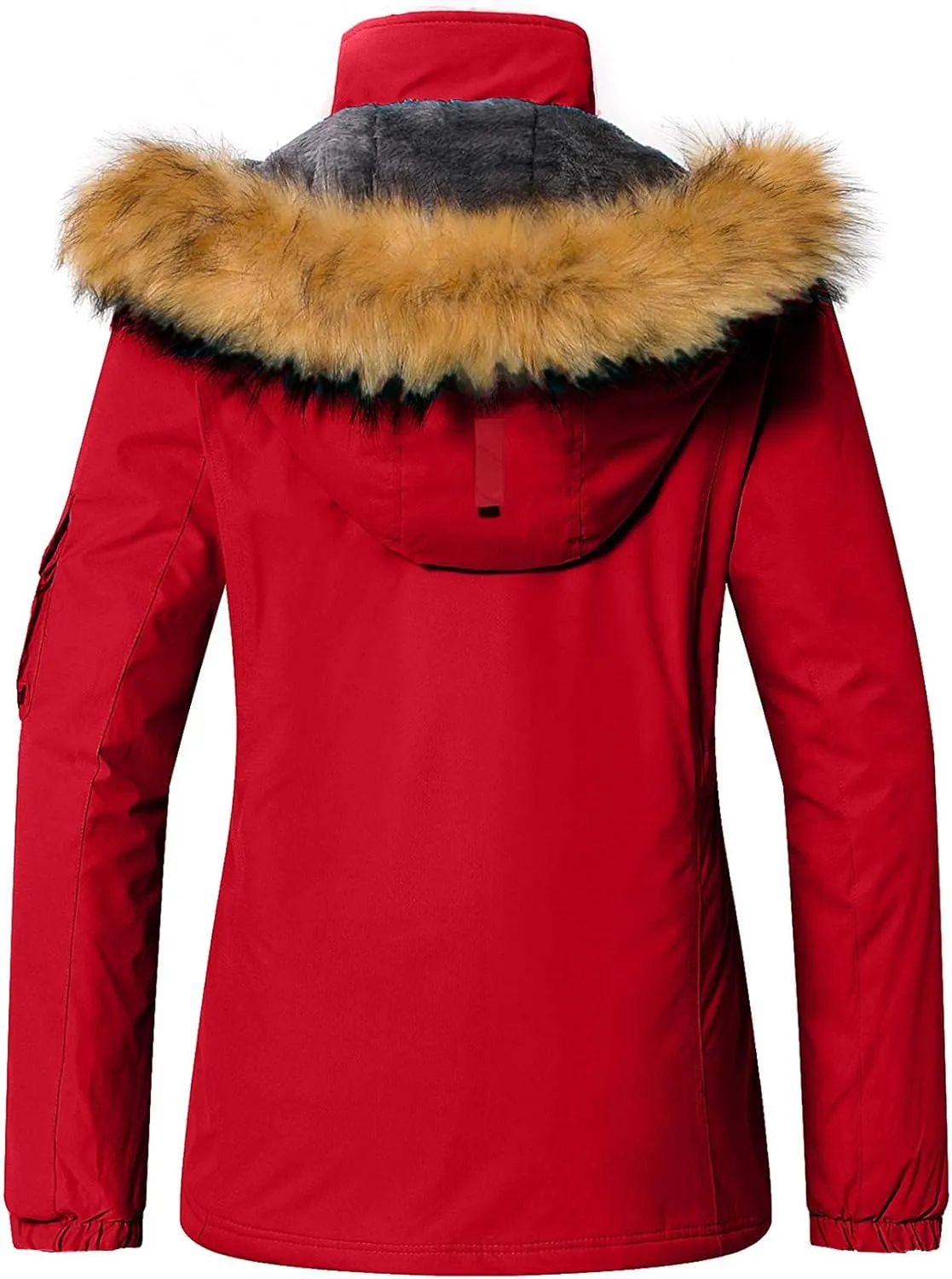Wantdo Women's Waterproof Ski Jacket Windproof Winter Snow Coat Mountain Snowboarding Jackets Outdoor Fleece Parka