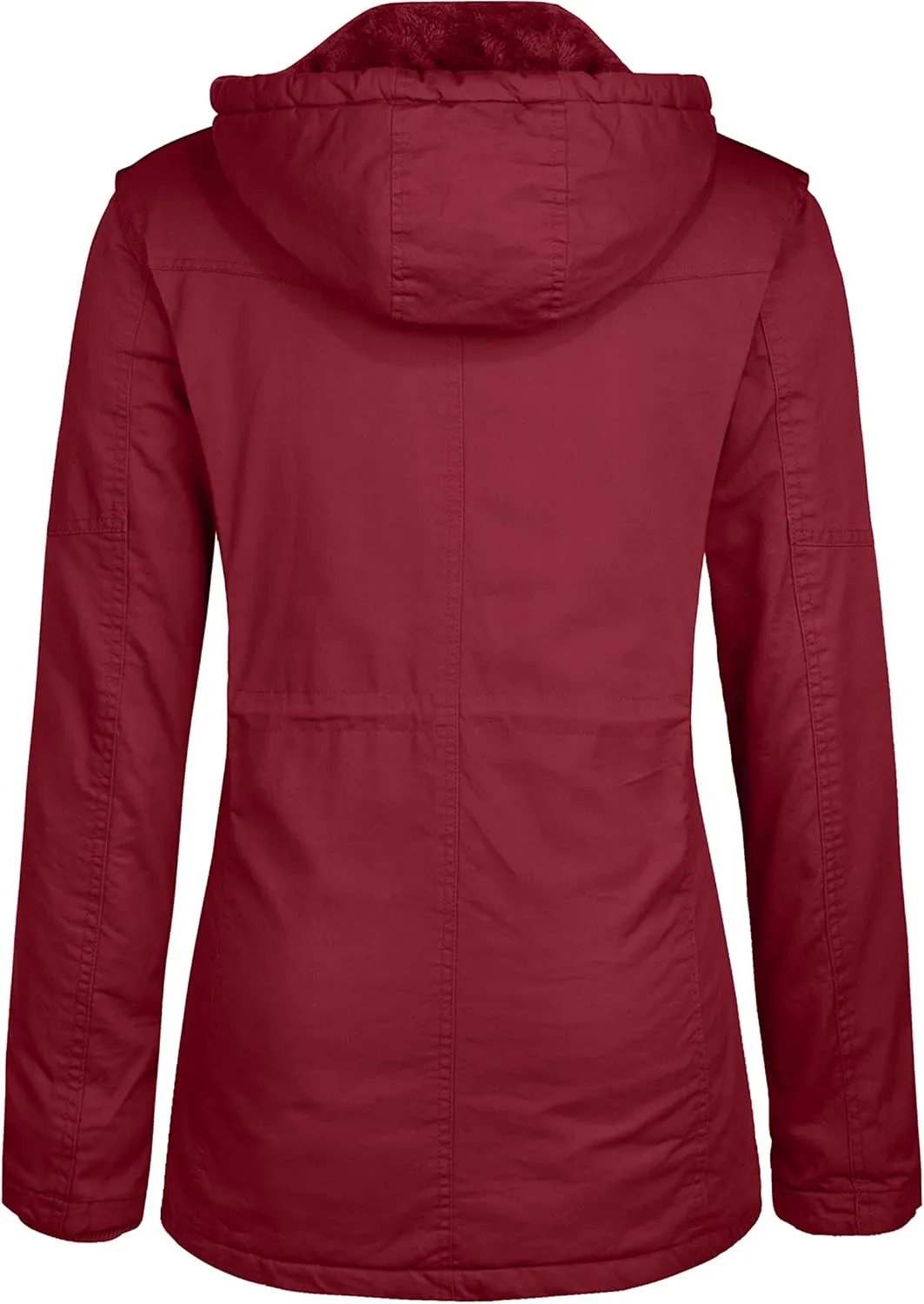 wantdo Women's Winter Parka Coat Sherpa Lined Warm Cotton Jacket with Removable Hood