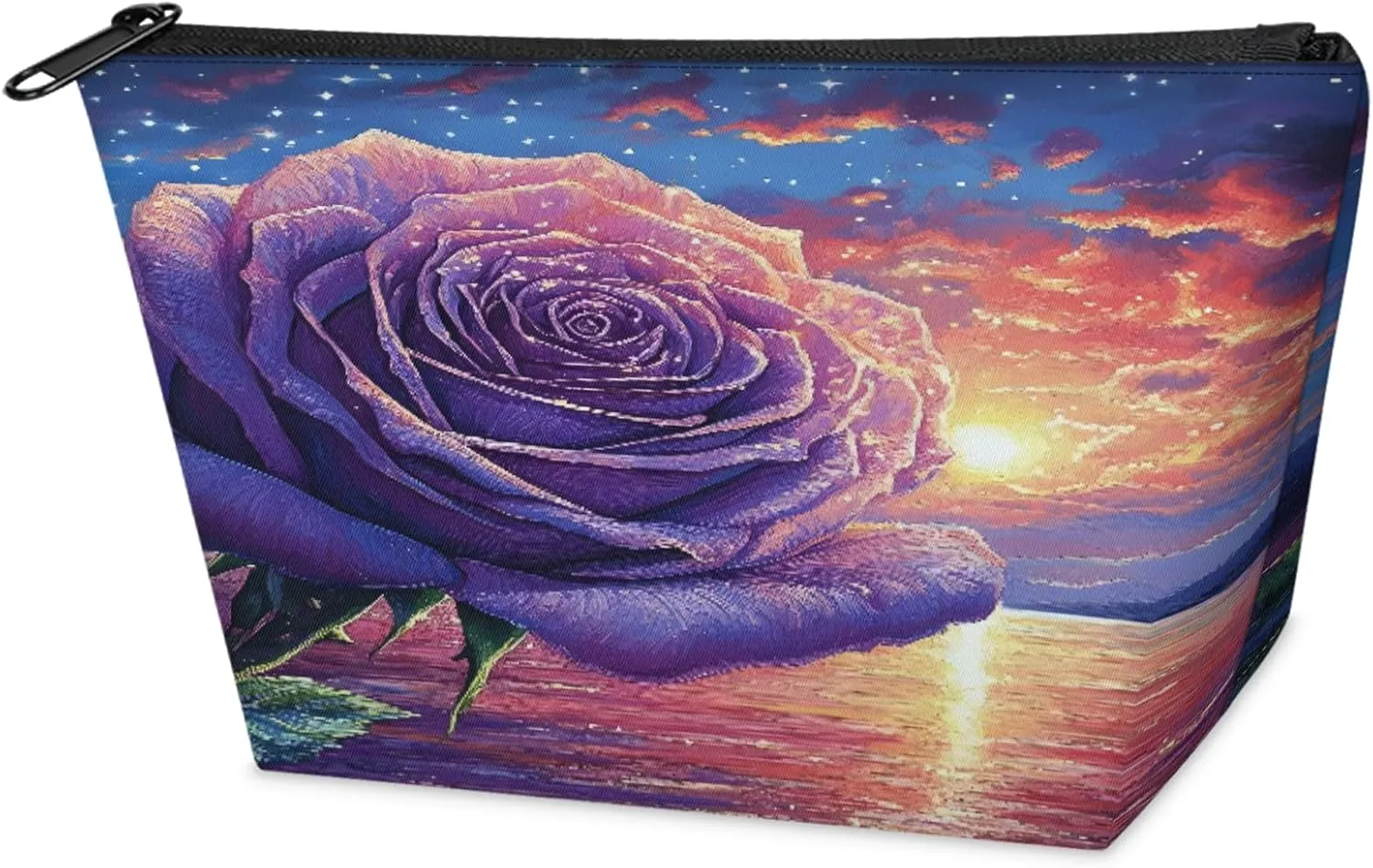Watercolor Pink Rose Flower Travel Makeup Bag, Makeup Pouch Birthday Women Gifts for Friend Her Girl Sister Daughter Coworker Bff, Small Cosmetic Makeup Bag