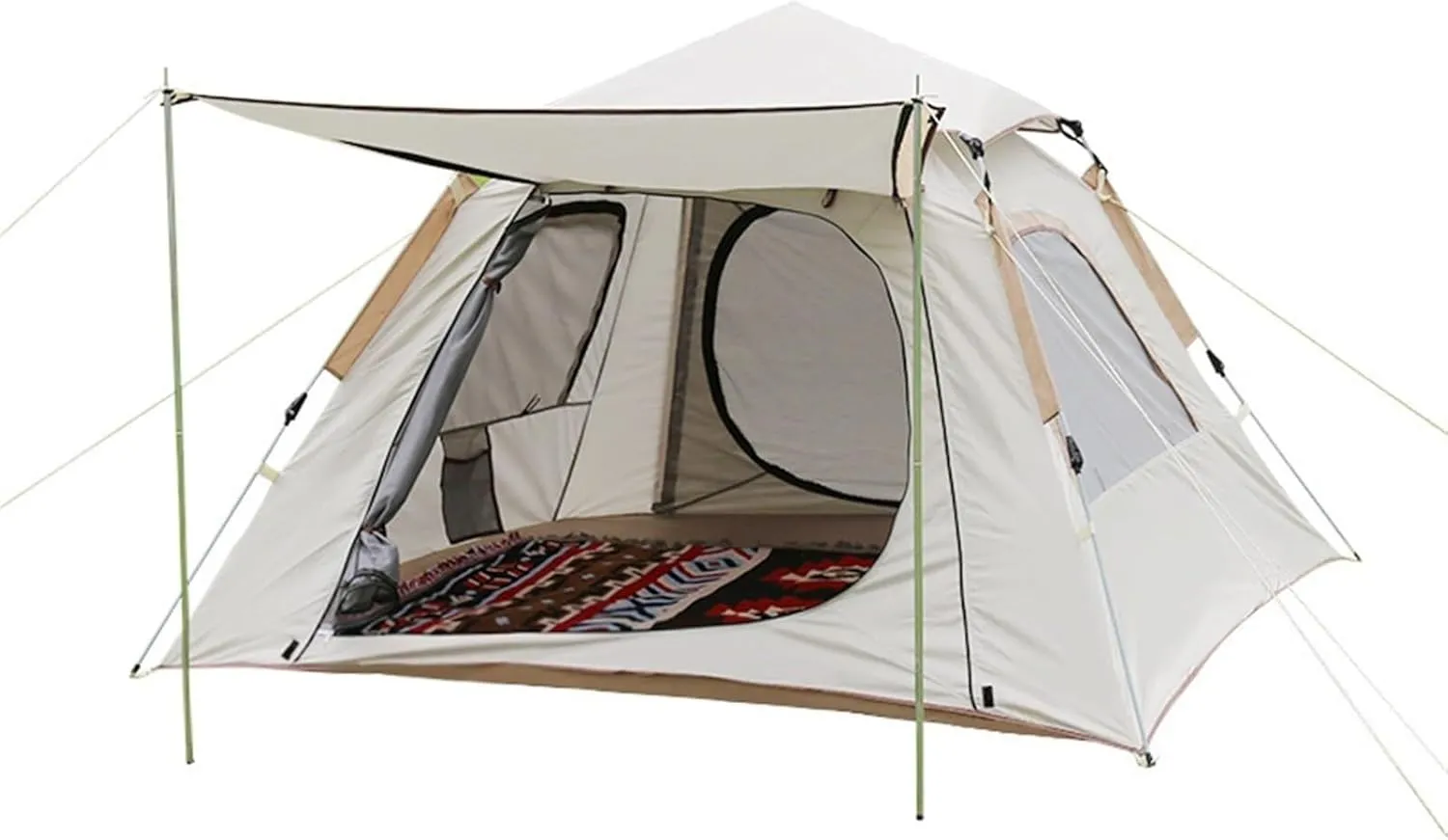 Waterproof Camping Tent with Side Awning Canopy, Outdoor Hiking & Fishing Shelter, Quick Setup for Picnics & Family Camping – Spacious, Durable & Comfortable