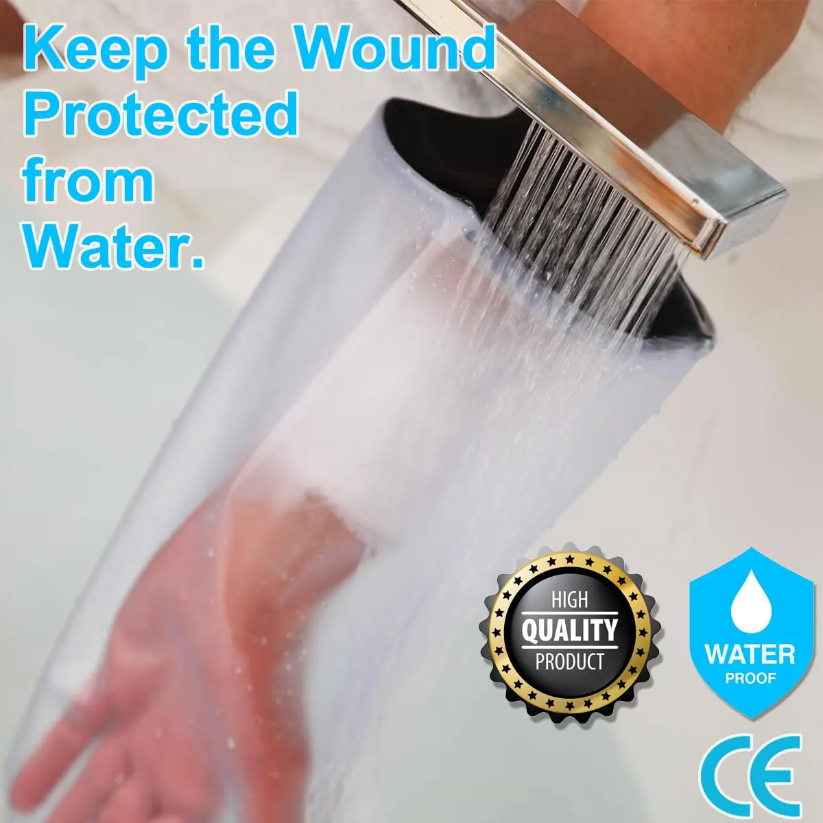 Waterproof Cast Cover for Shower - Hand Protector for Adult Sleeve Bag Surgery Injury Plaster Protection Elastic Seal Reusable Shower Guard