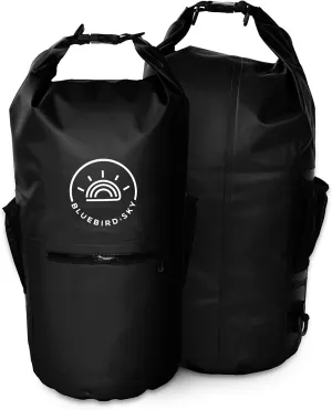 Waterproof Dry Bag with 2 Adjustable Straps, Waterproof Backpack, Essential Camping Accessories, Black, 23.2in x 9.45in - Size 20L