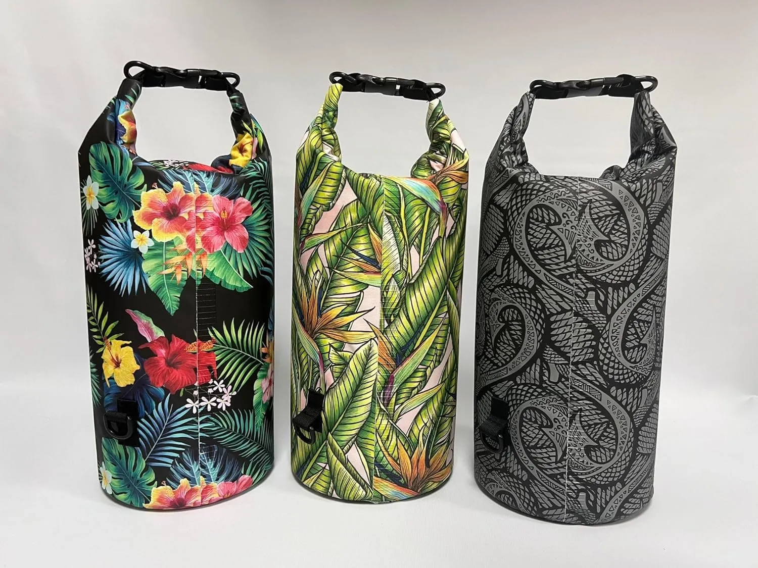 Waterproof Dry Bag with strap PRINTS Series - floats, boating, surfing, diving outdoors Stay Tropical