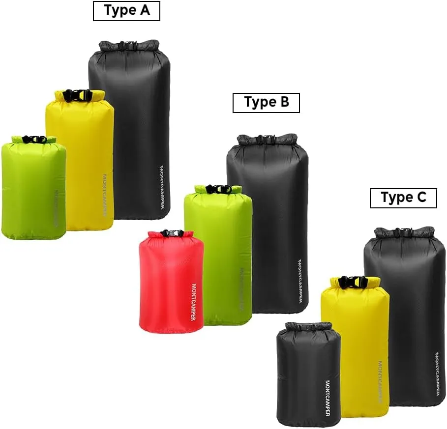 Waterproof Dry Sacks Pack of 3 Lightweight Waterproof Storage Dry Bags for Outdoor Camping ating Hiking Rafting
