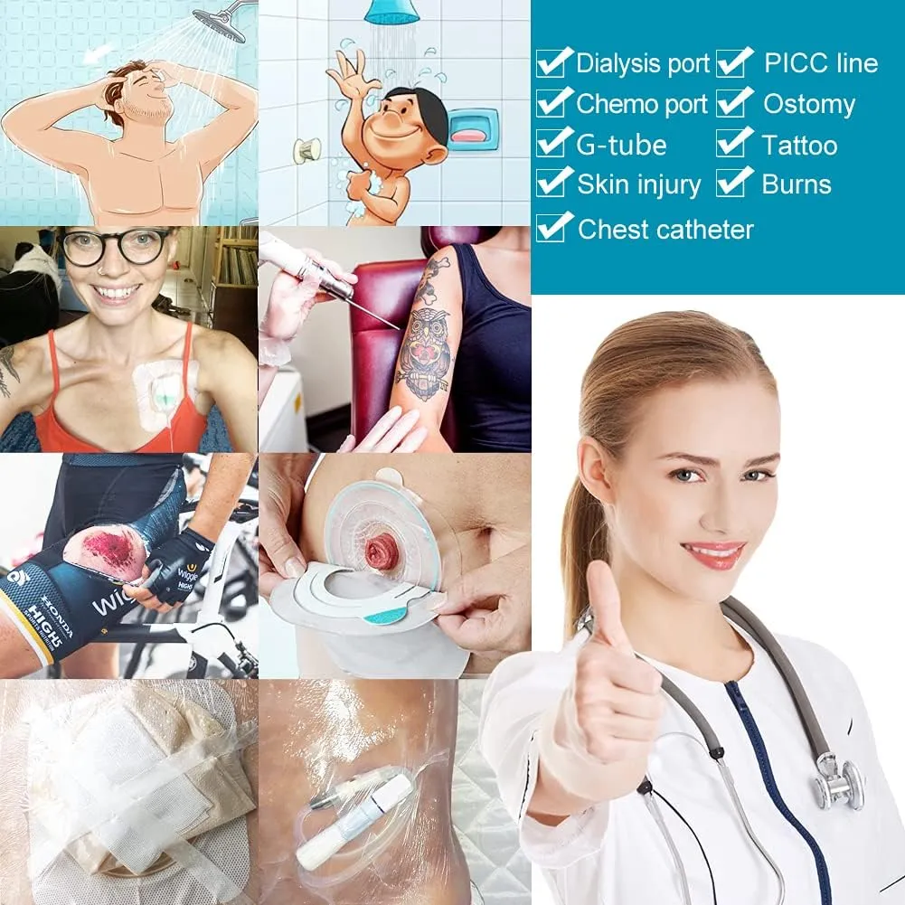 Waterproof Ostomy Bag Shower Cover with Non Sticky Pad Colostomy Ilostomy Urlostomy Pouch Shower Guard Shield