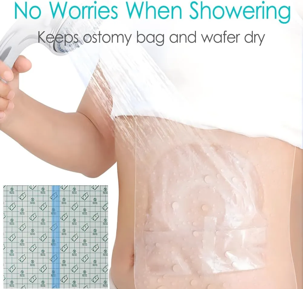 Waterproof Ostomy Bag Shower Cover with Non Sticky Pad Colostomy Ilostomy Urlostomy Pouch Shower Guard Shield