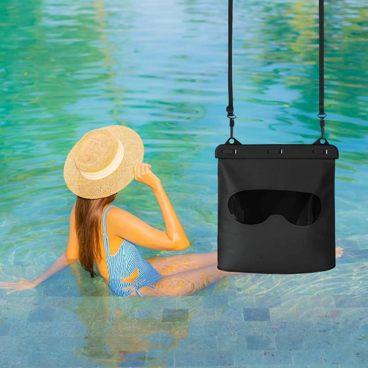 Waterproof Storage Bag, Shoulder Strap Adjustable Dry Bags, for Water Sports Swim Training Fishing Kayaking Hiking