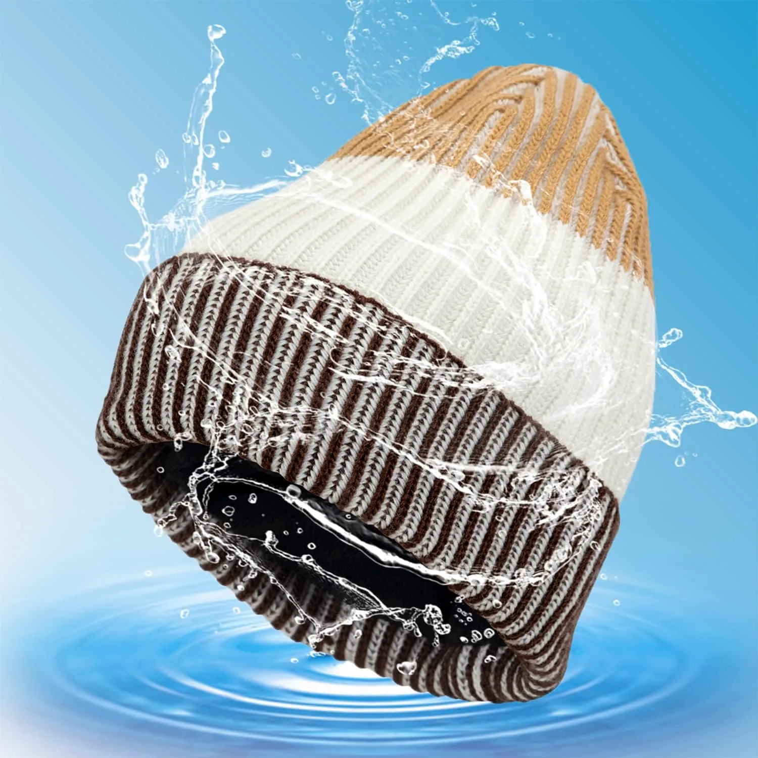 Waterproof, Windproof, Breathable Beanie Hat,Keep Your Head Warm and Completely Dry.