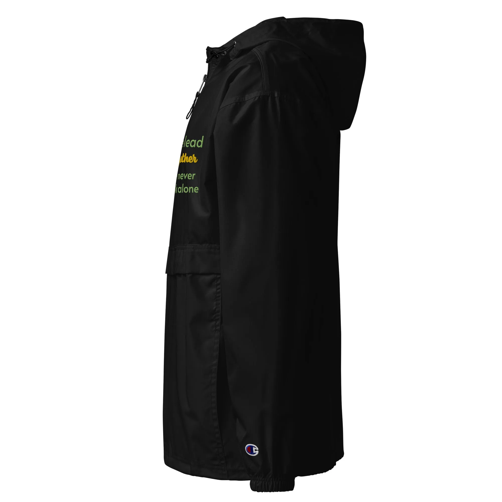 We lead together Embroidered Champion Packable Rain Jacket