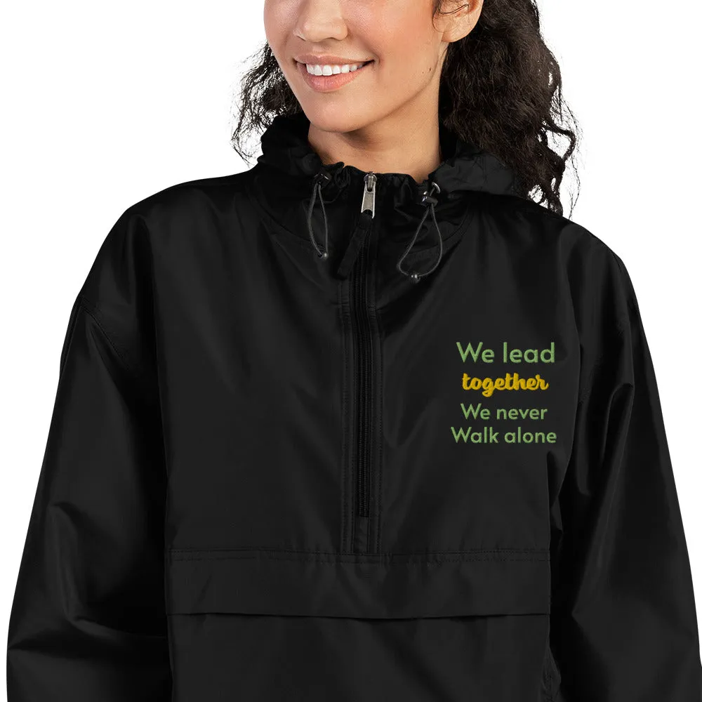 We lead together Embroidered Champion Packable Rain Jacket