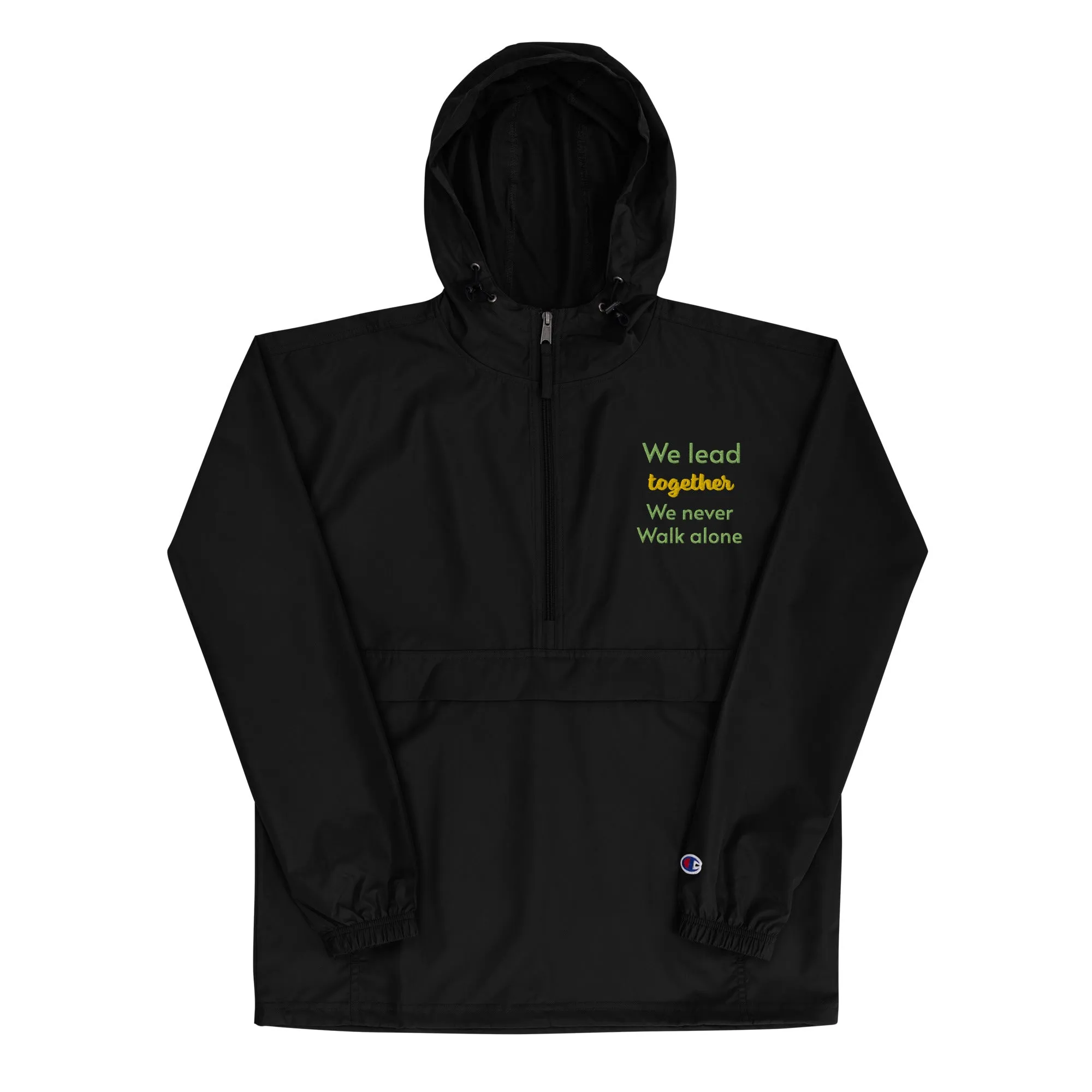 We lead together Embroidered Champion Packable Rain Jacket