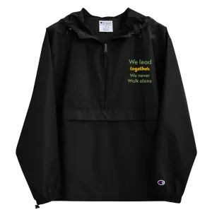 We lead together Embroidered Champion Packable Rain Jacket