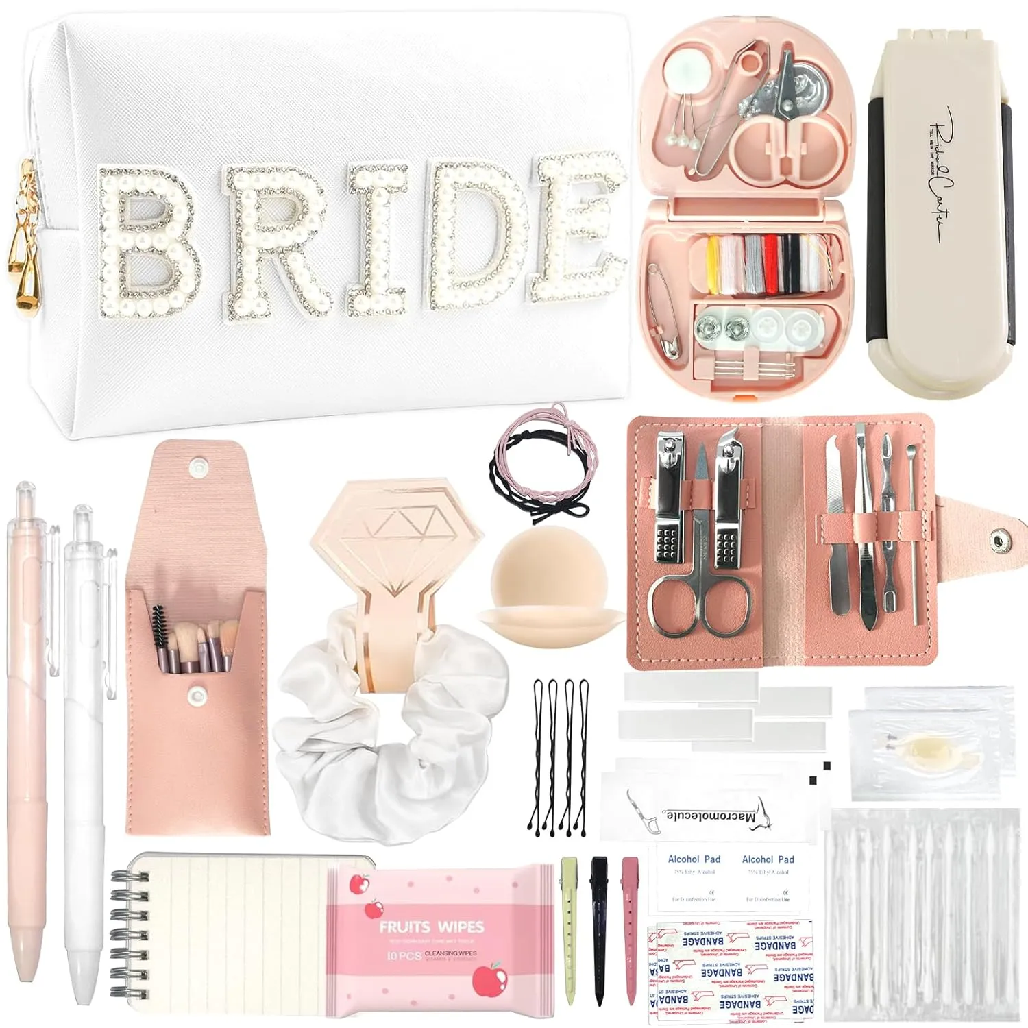 Wedding Emergency Kit, Bridal Emergency Kit for Wedding Day Items, Wedding Day Essential for Brides Women, All in One Personal Care Survival Set for Team Bride