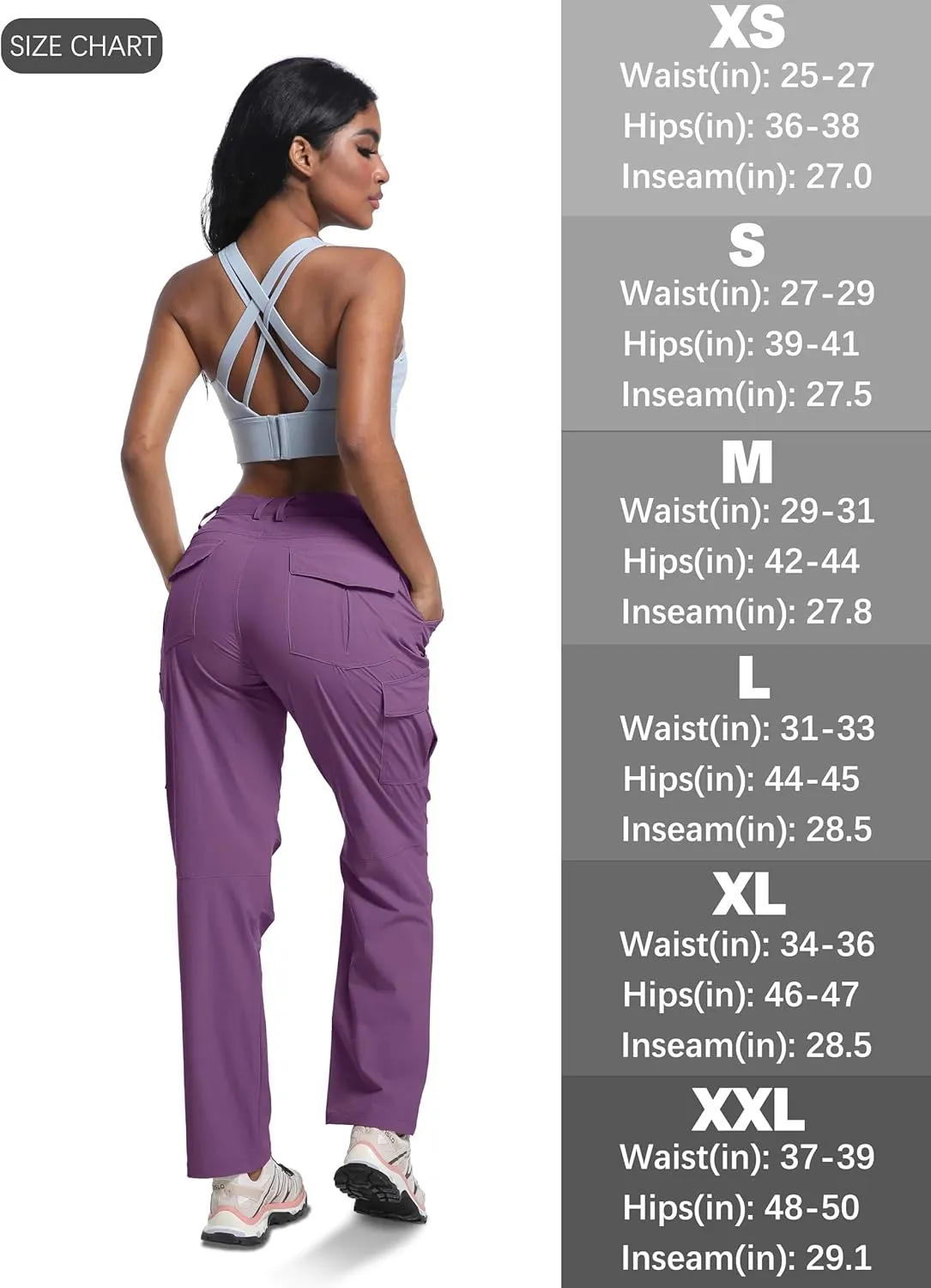 WENRONSTA Women's Hiking Cargo Pants Lightweight Quick Dry Waterproof UPF 50  Camping Fishing Travel Outdoor Work Pants
