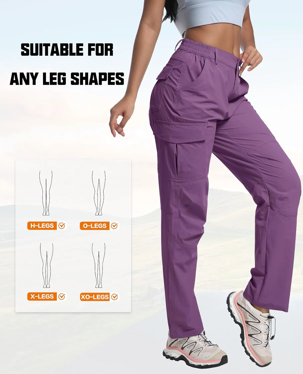 WENRONSTA Women's Hiking Cargo Pants Lightweight Quick Dry Waterproof UPF 50  Camping Fishing Travel Outdoor Work Pants