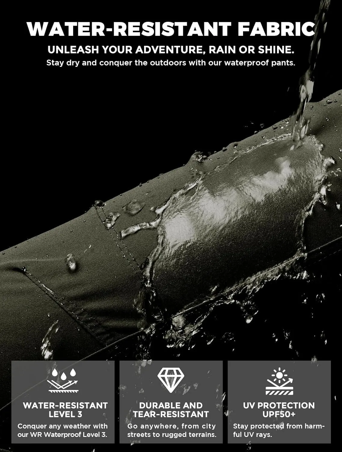 Wespornow Men's-Hiking-Pants Lightweight Water Resistant Quick Dry Outdoor Pants for Fishing Travel Camping