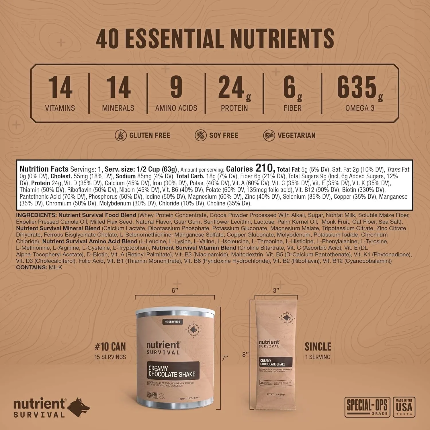 Whey Protein Powder Shake Chocolate Shake Gluten-Free, High-Protein Breakfast or Meal Replacement Shake, Perfect Dark Chocolate Smoothie Beverage (15 Servings)