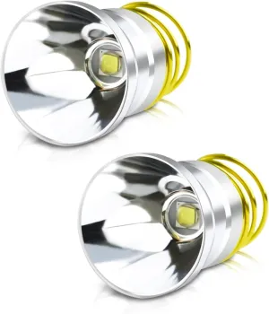 WINDFIRE 2 Pack LED Flashlight Replacement Bulb, Single Lighting Mode White Light, 10W, 26.5mm, Drop-in P60 Design Module for All Surefire Hugsby C2 G2 Z2 6P 9P G3 S3 D2 Ultrafire 501B 502B