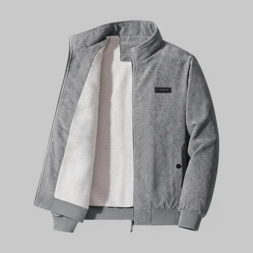 Windproof Fleece-Lined Corduroy Jacket