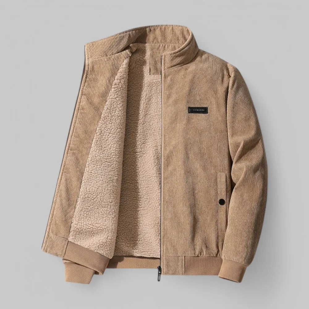 Windproof Fleece-Lined Corduroy Jacket
