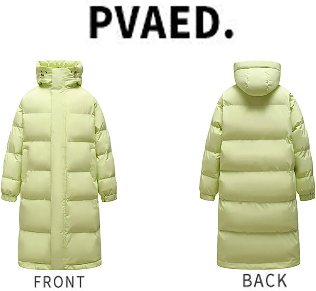 Winter Coat for Men Water Resistant Puffy Insulated Long Hooded Puffer Jacket Thicken Warm Zip Up Puffer with Pockets