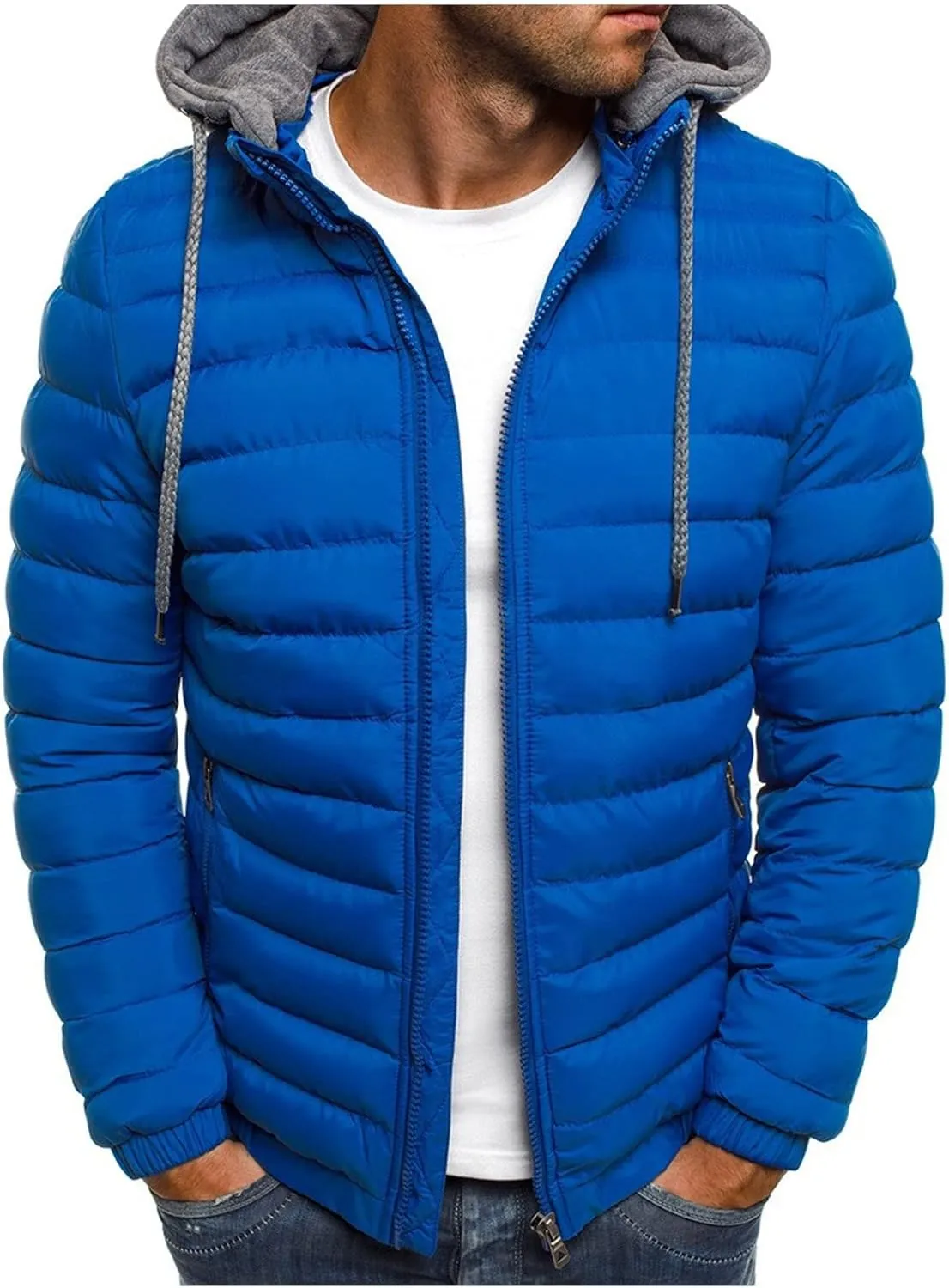 Winter Coats for Men Lightweight Puffer Jacket Zip Up Padded Coat Packable Down Jacket Quilted Insulated Jackets